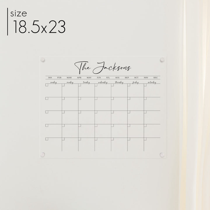 Monthly Acrylic Calendar | Horizontal Pennington