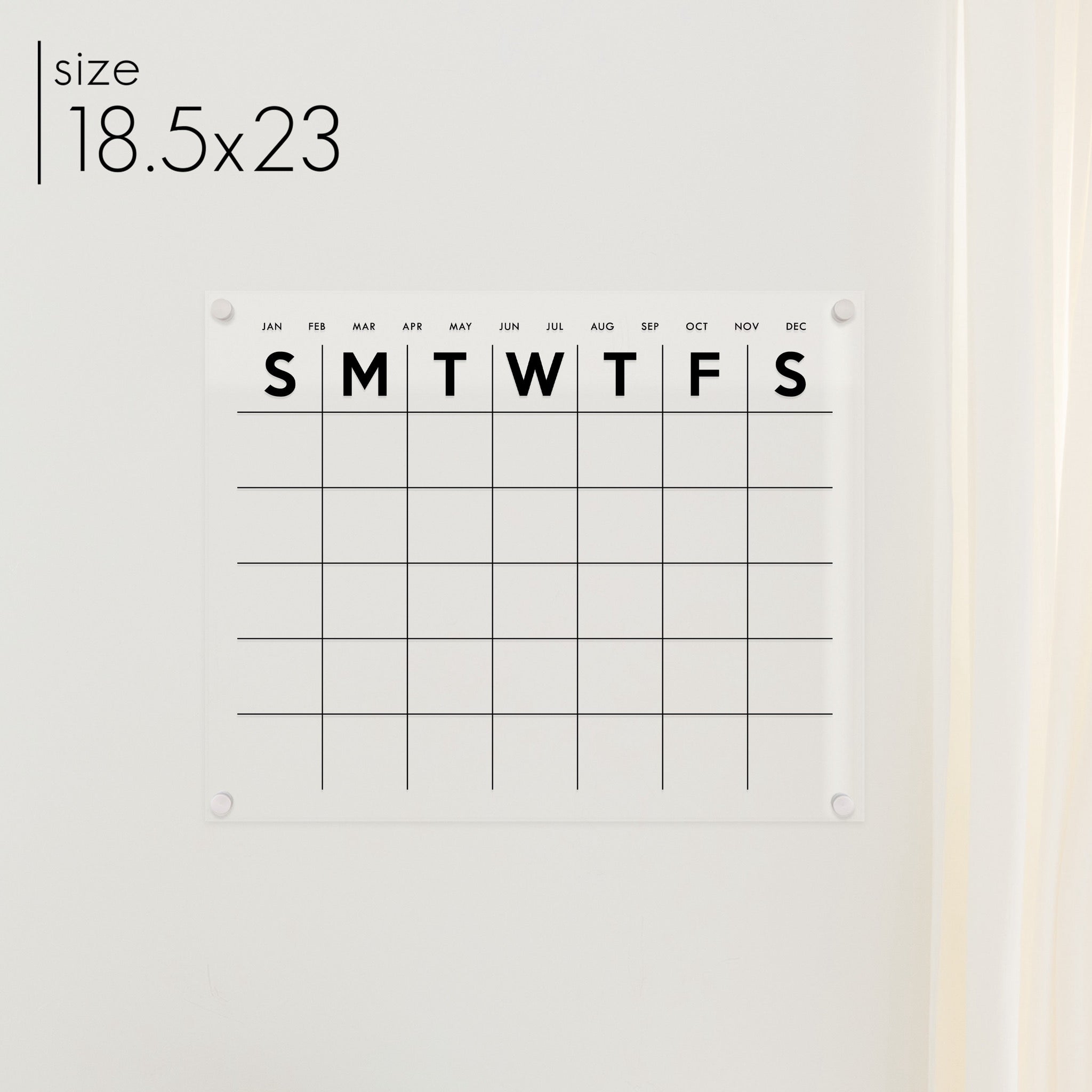 Monthly Acrylic Calendar | Horizontal Minimalist