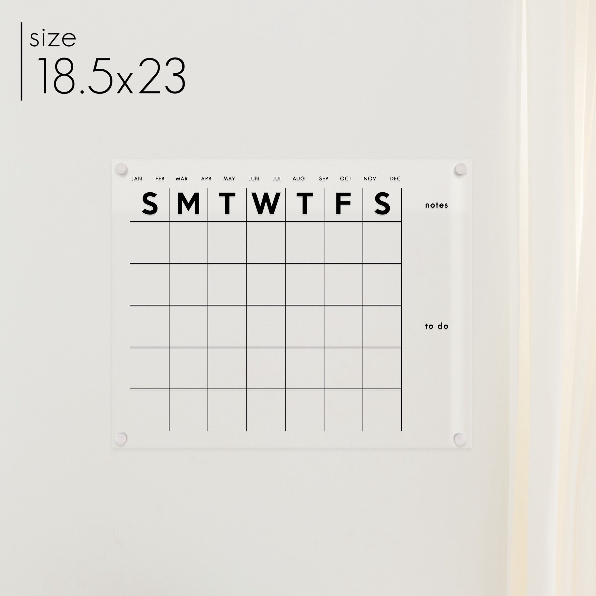 Monthly Acrylic Calendar + 2 Sections | Horizontal Minimalist