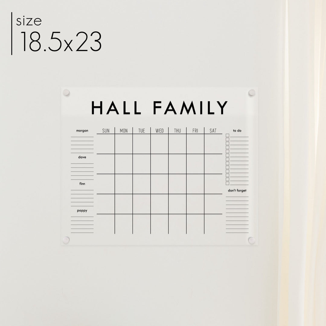 Monthly Acrylic Calendar + 6 Sections | Horizontal Madi