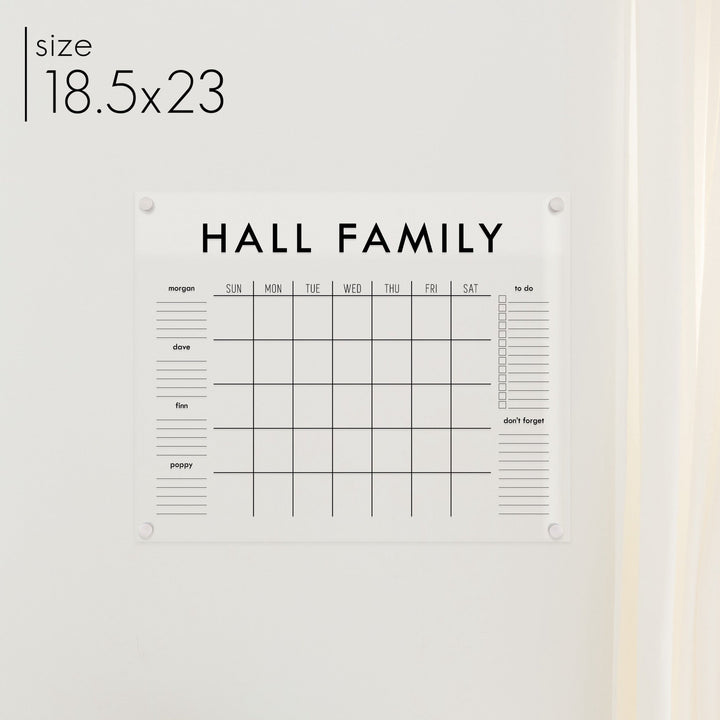 Monthly Acrylic Calendar + 6 Sections | Horizontal Madi