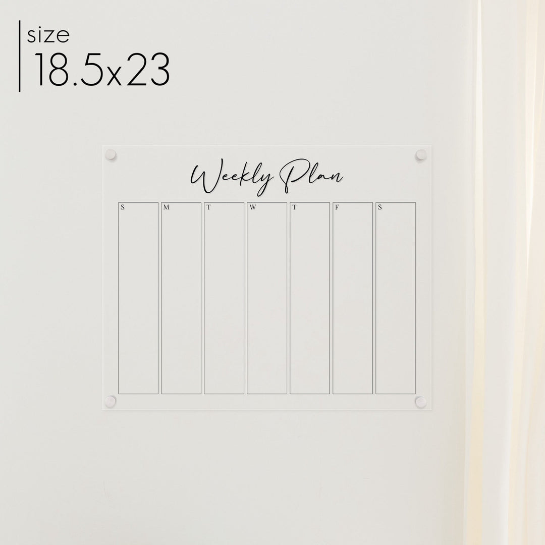 Weekly Acrylic Calendar | Horizontal Pennington