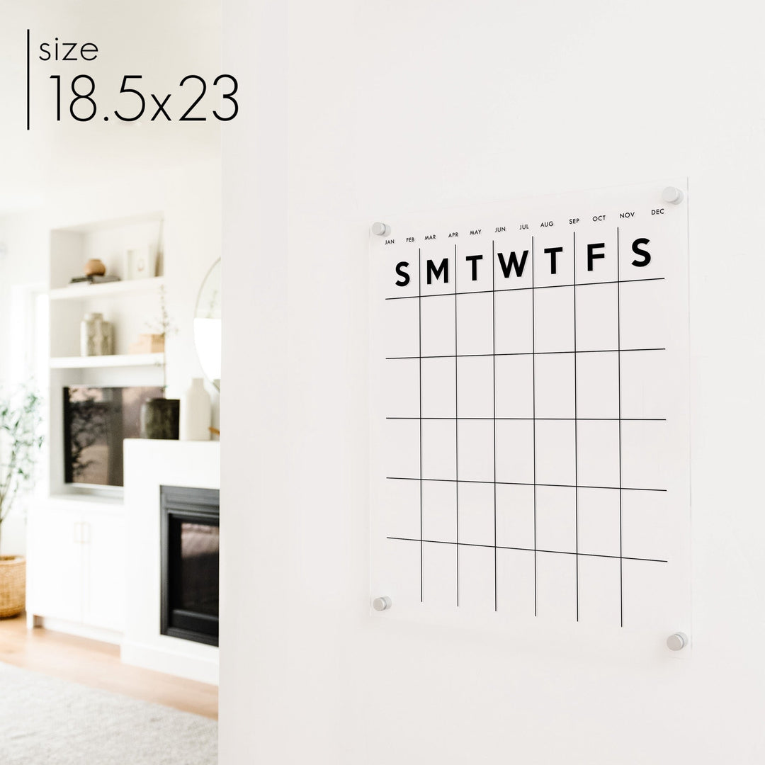 Monthly Acrylic Calendar | Vertical Minimalist