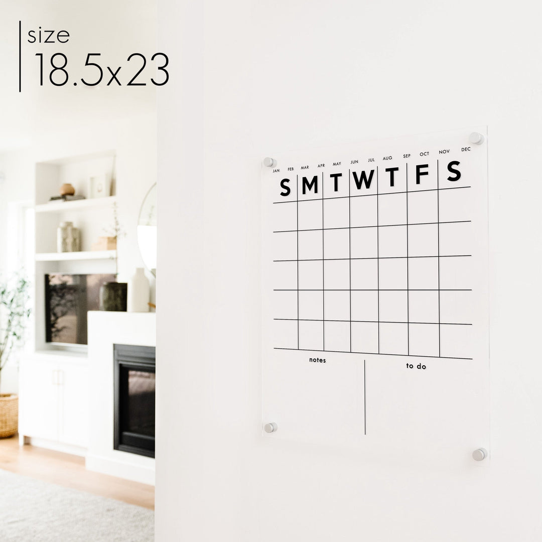 Monthly Acrylic Calendar + 2 Sections | Vertical Minimalist