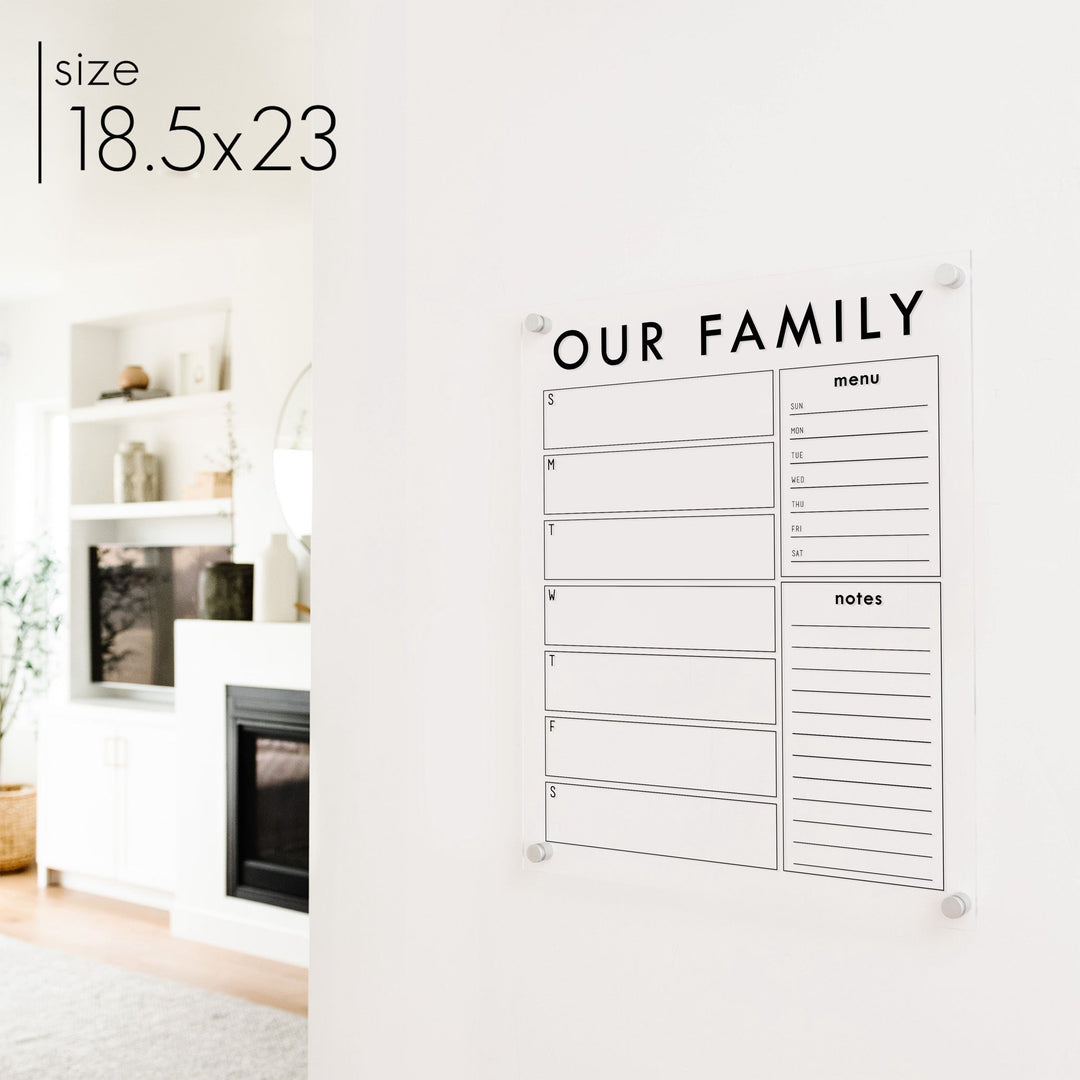 Weekly Acrylic Calendar + 2 Sections | Vertical Craig