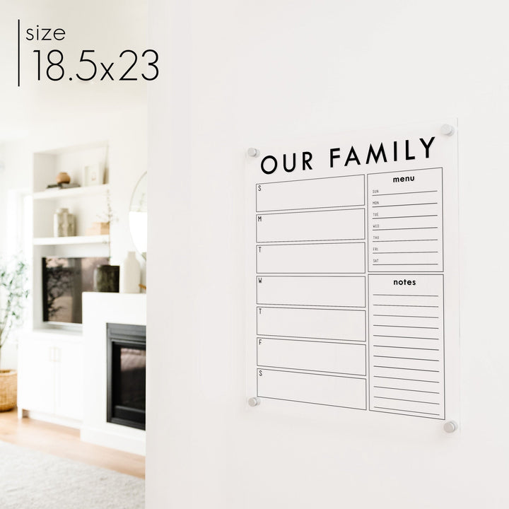 Weekly Acrylic Calendar + 2 Sections | Vertical Craig