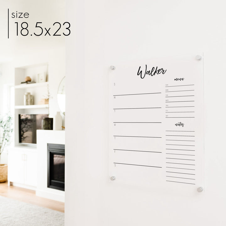 Weekly Acrylic Calendar + 2 Sections | Vertical Traeger