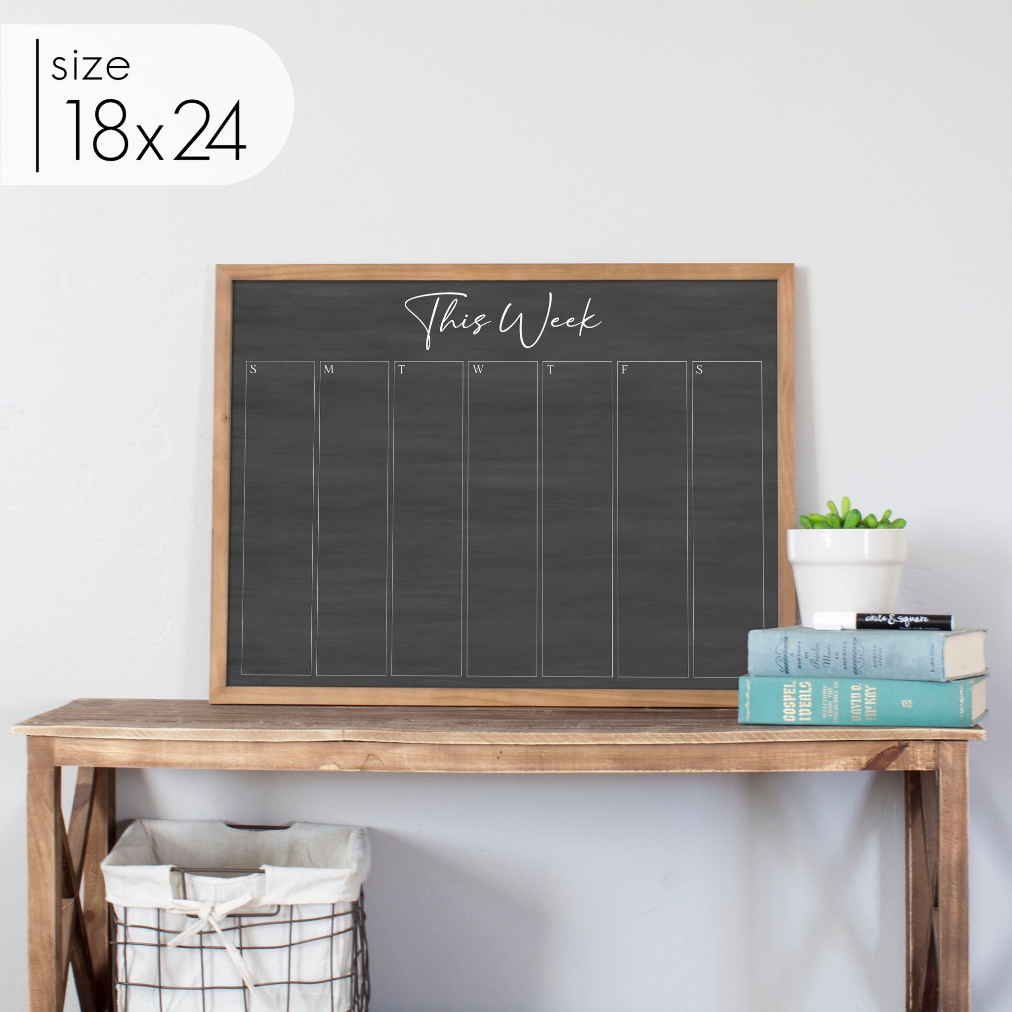 Weekly Framed Chalkboard Calendar | Horizontal Pennington