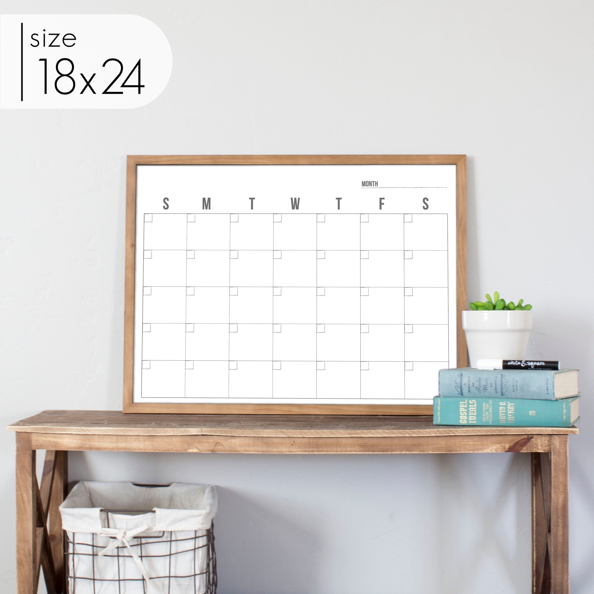 Monthly Framed Whiteboard Calendar | Horizontal Dwyer