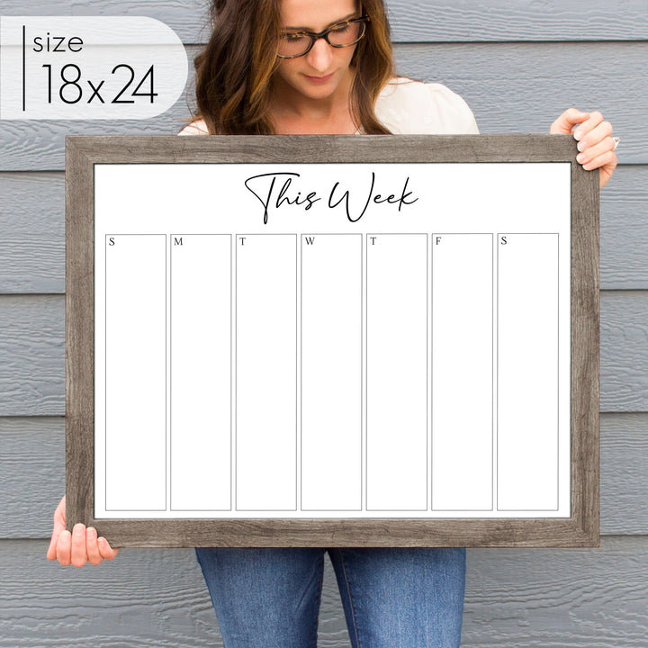 Weekly Framed Whiteboard Calendar | Horizontal Pennington
