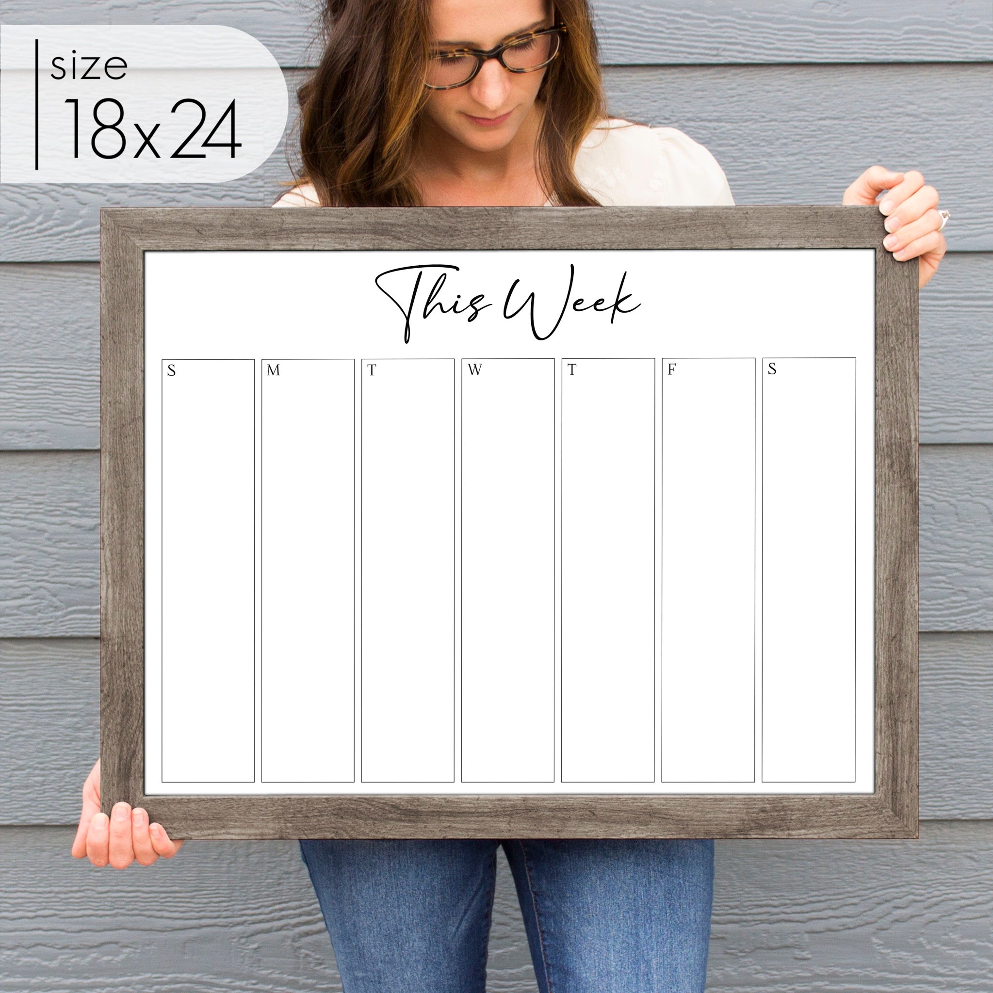 Weekly Framed Whiteboard Calendar | Horizontal Pennington