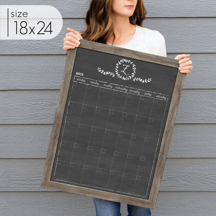 Monthly Framed Chalkboard Calendar | Vertical Donna