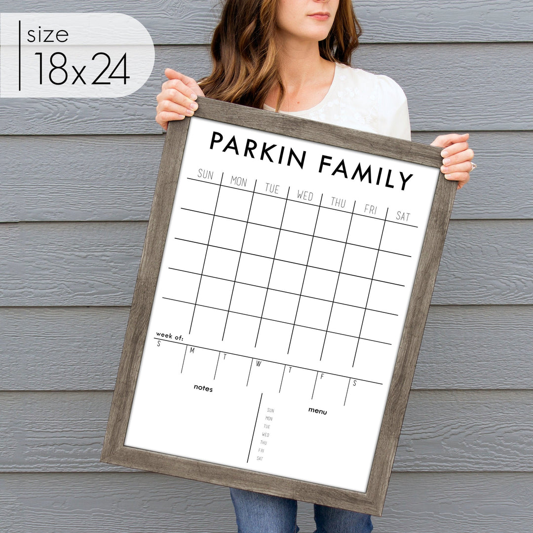 Week & Month Combo Framed Whiteboard + 2 sections | Vertical Madi