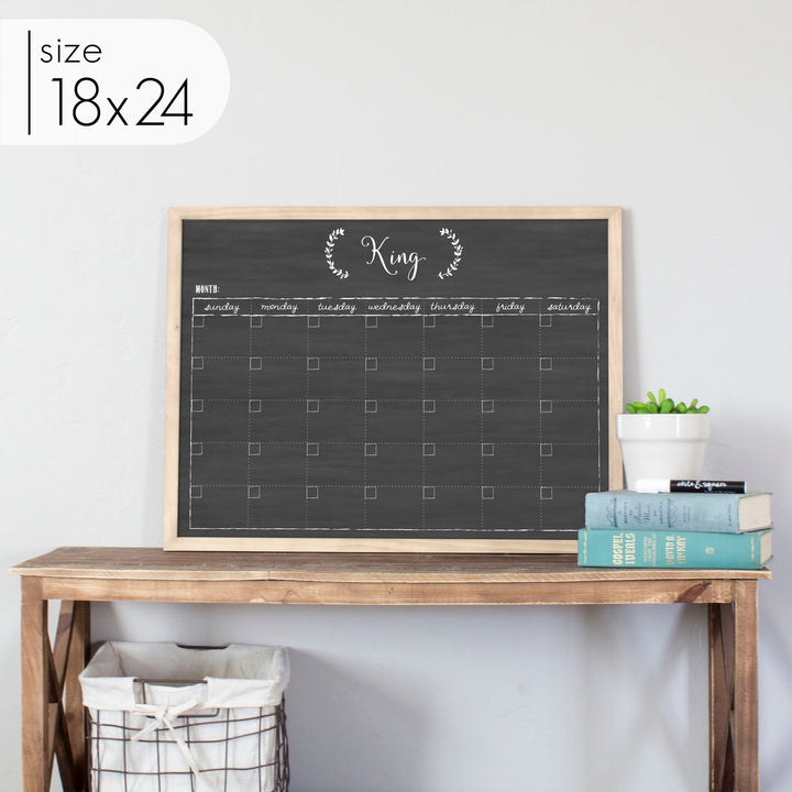 Monthly Framed Chalkboard Calendar | Horizontal Eagleton