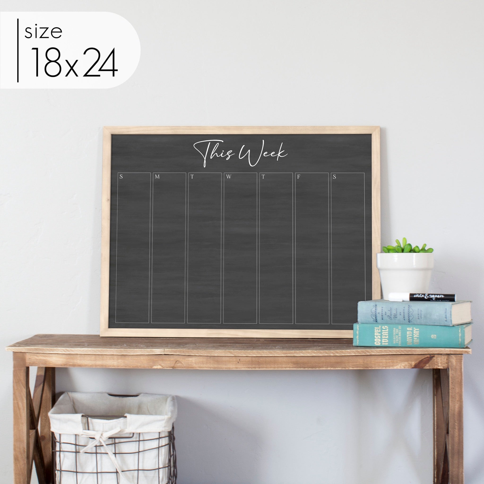 Weekly Framed Chalkboard Calendar | Horizontal Pennington