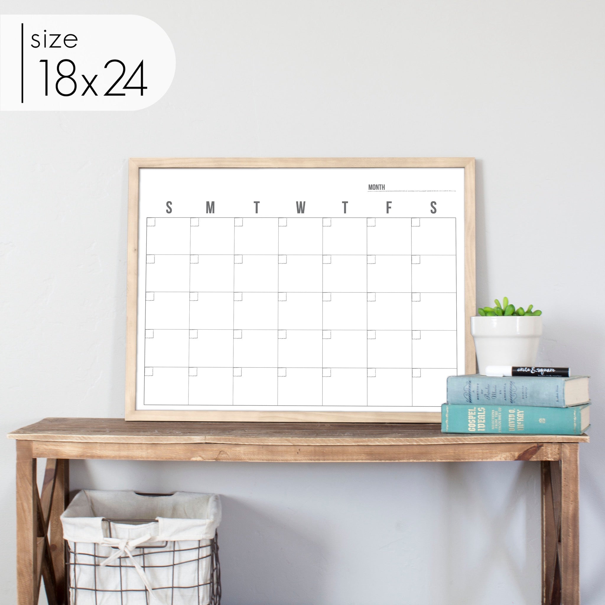 Monthly Framed Whiteboard Calendar | Horizontal Dwyer