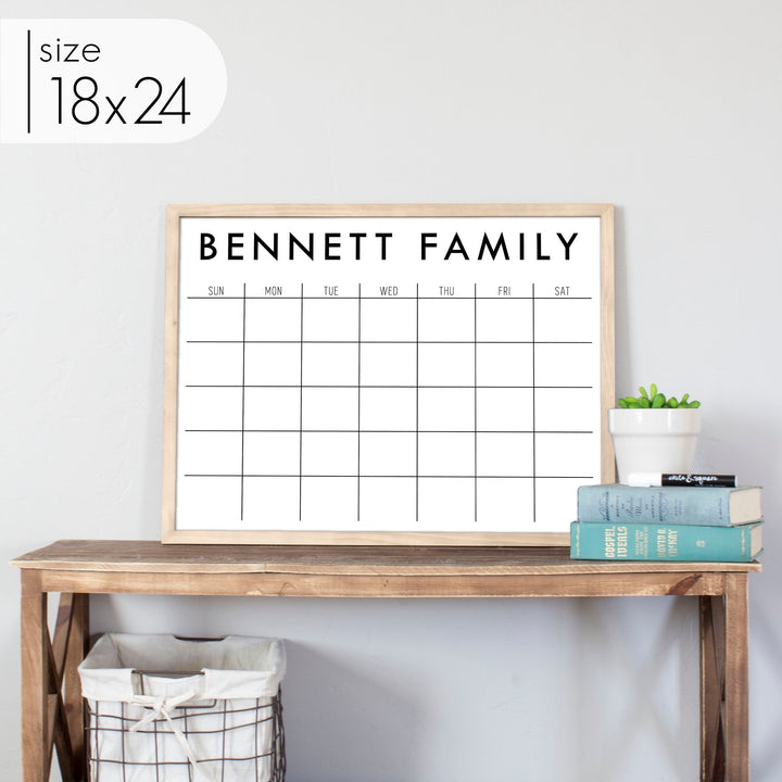 Monthly Framed Chalkboard Calendar | Horizontal Madi