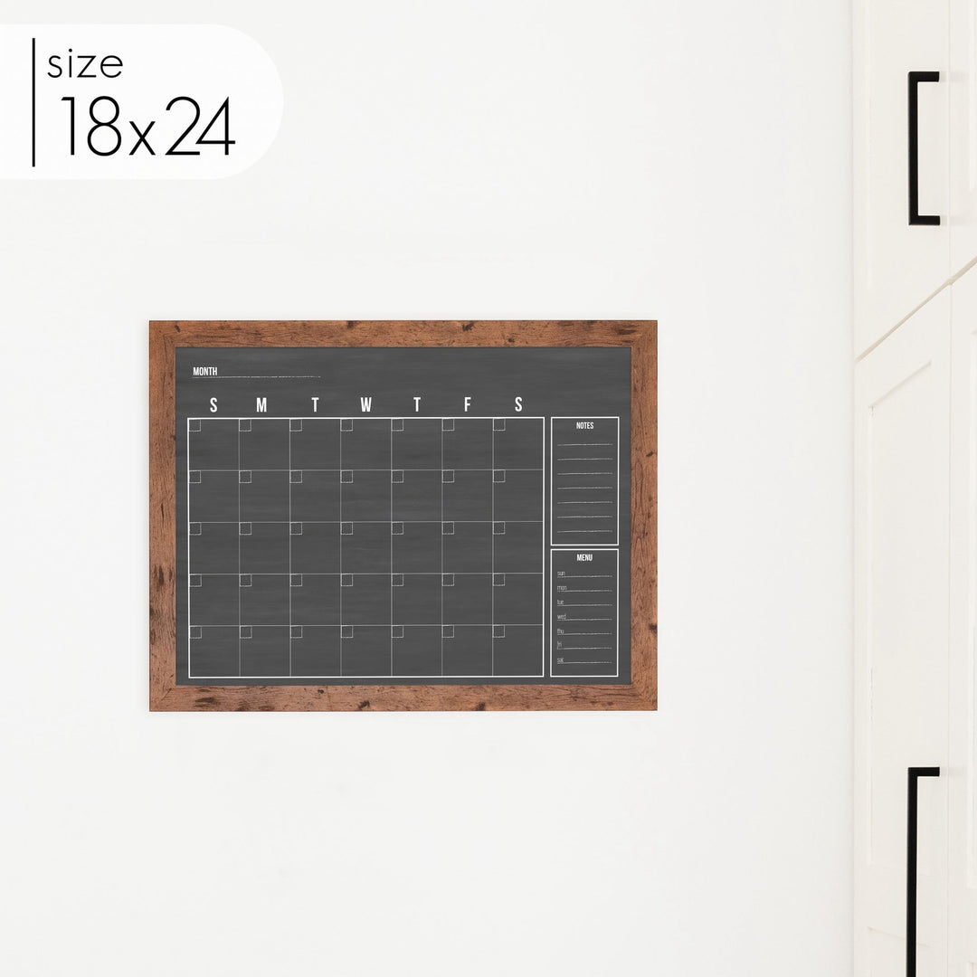 Monthly Framed Chalkboard Calendar + 2 sections | Horizontal Dwyer