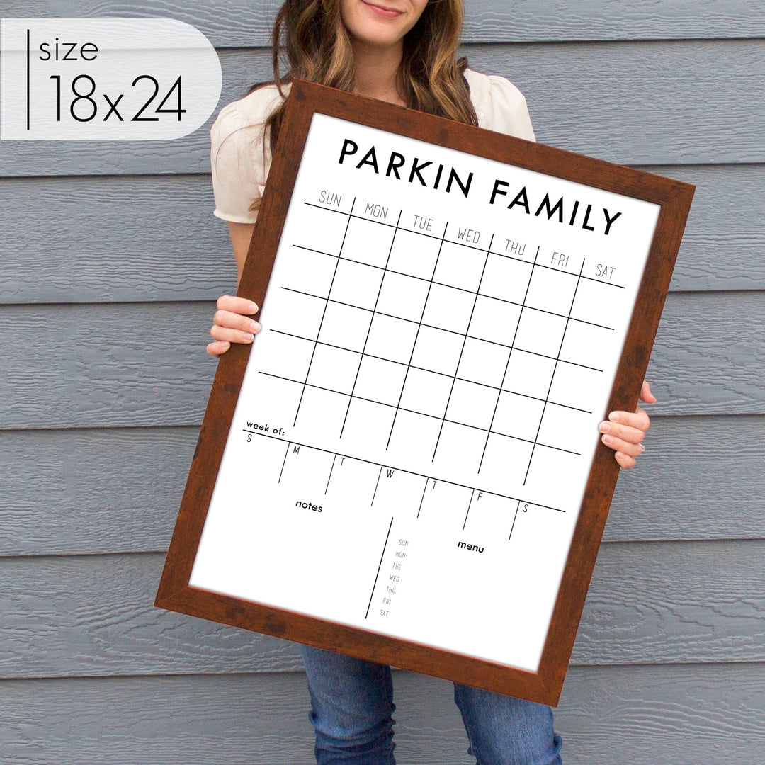 Week & Month Combo Framed Whiteboard + 2 sections | Vertical Madi
