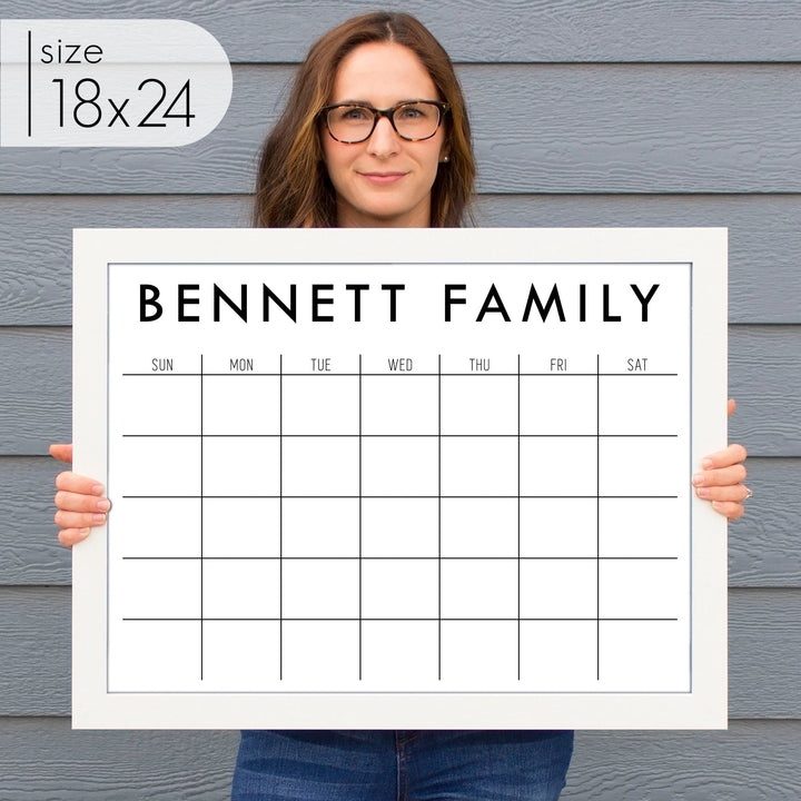 Monthly Framed Whiteboard Calendar | Horizontal Madi
