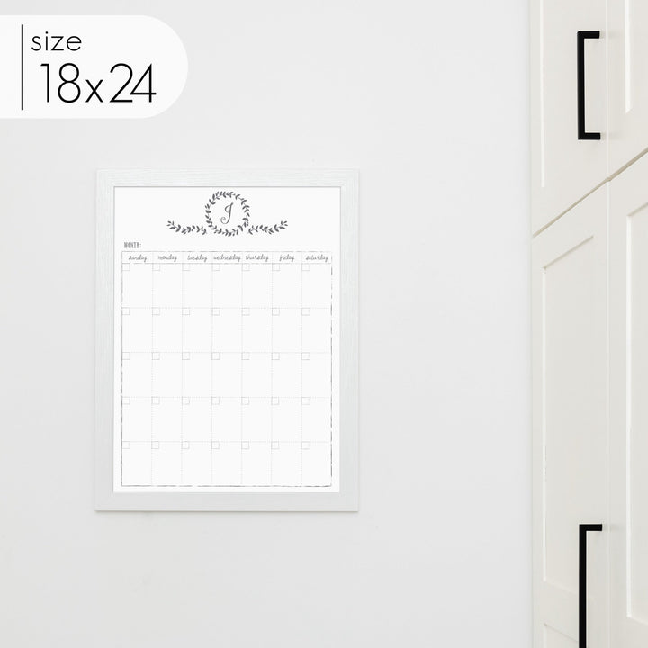 Monthly Framed Whiteboard Calendar | Vertical Donna