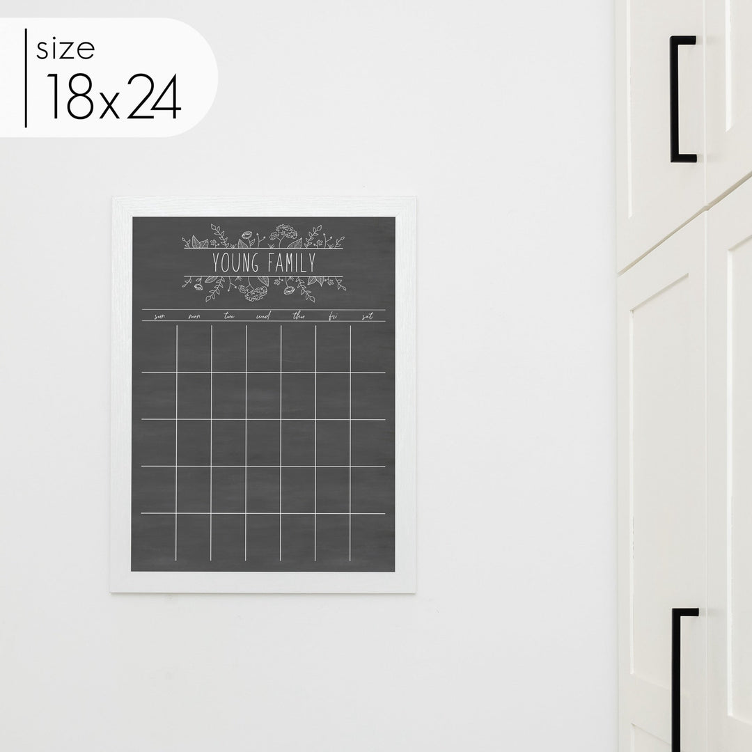 Monthly Framed Chalkboard Calendar | Vertical Lucy