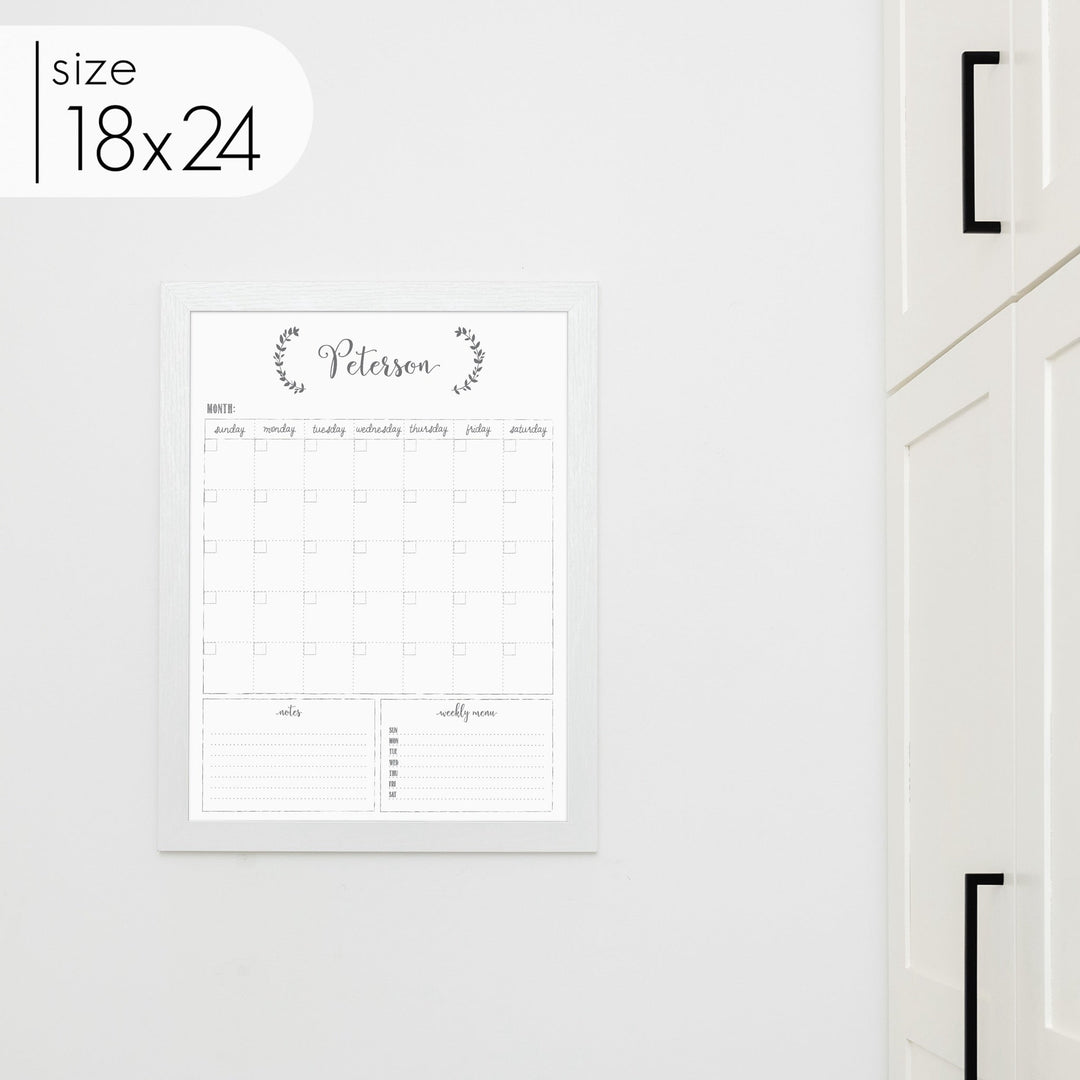 Monthly Framed Whiteboard Calendar + 1 section | Vertical Eagleton