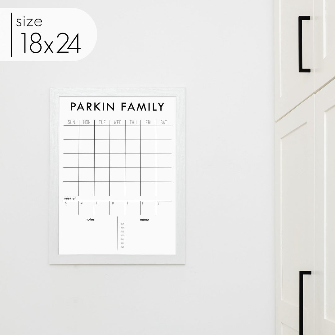 Week & Month Combo Framed Whiteboard + 2 sections | Vertical Madi