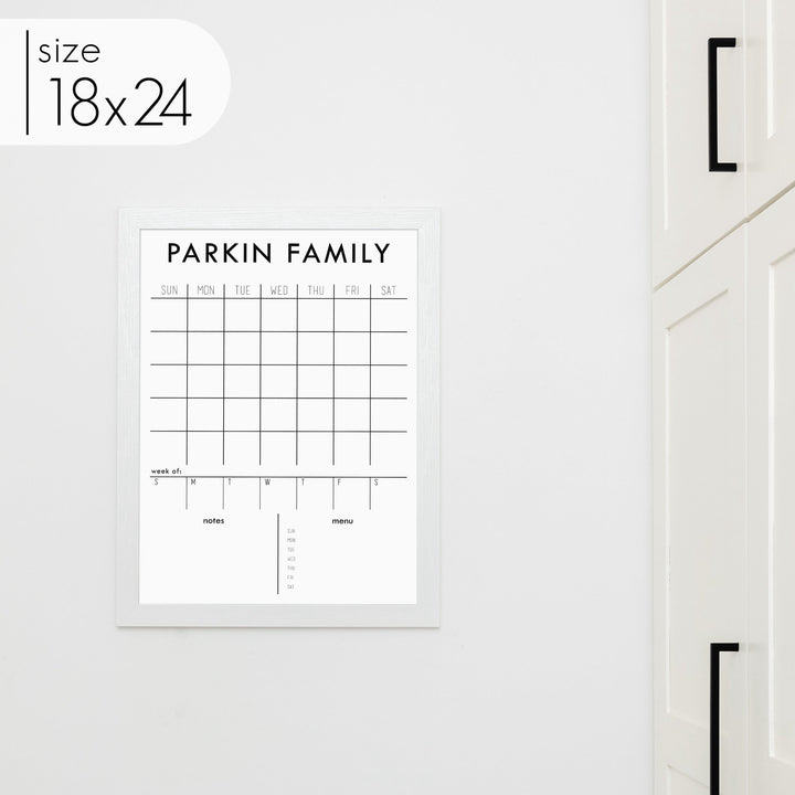 Week & Month Combo Framed Whiteboard + 2 sections | Vertical Madi