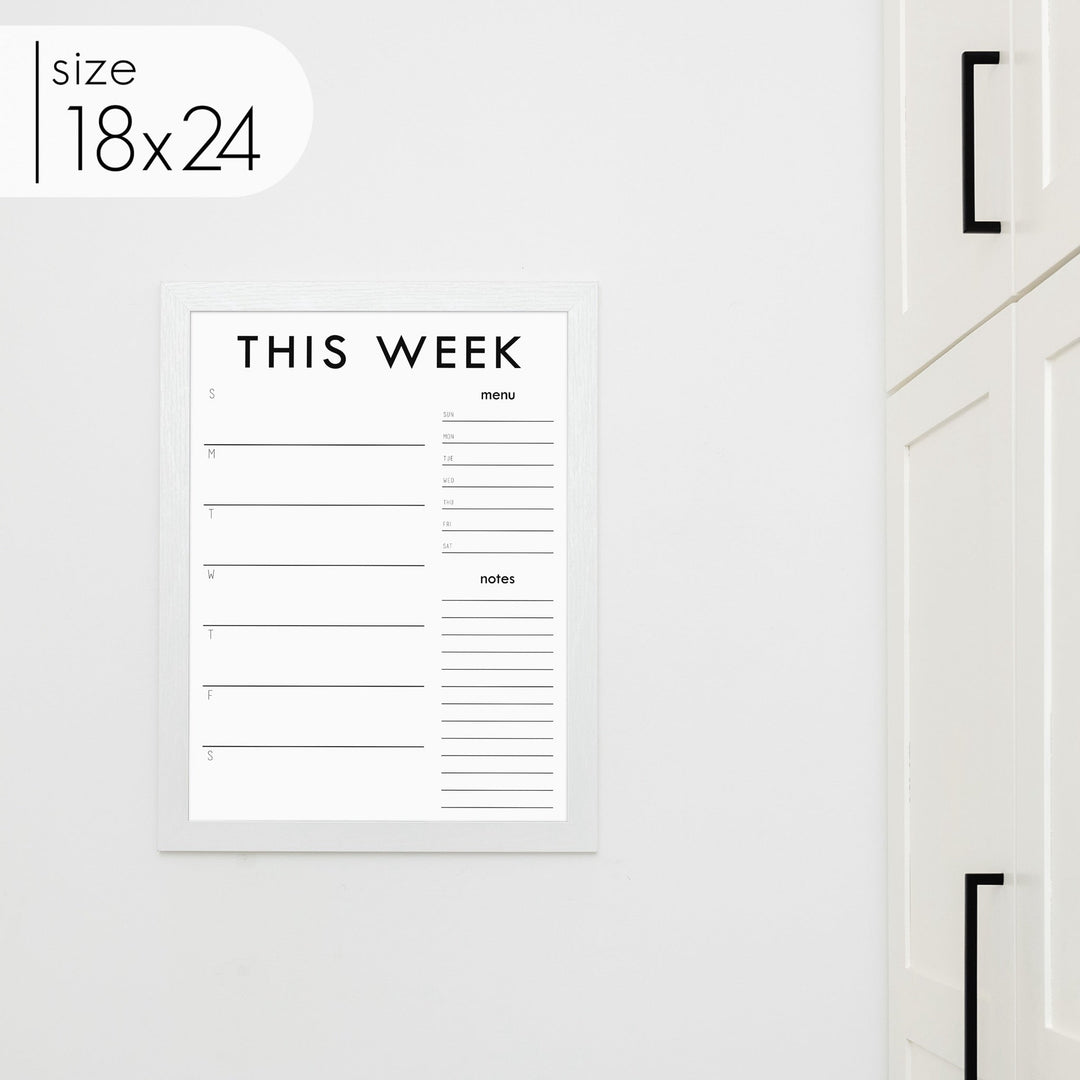 Weekly Framed Whiteboard Calendar + 2 sections | Vertical Madi