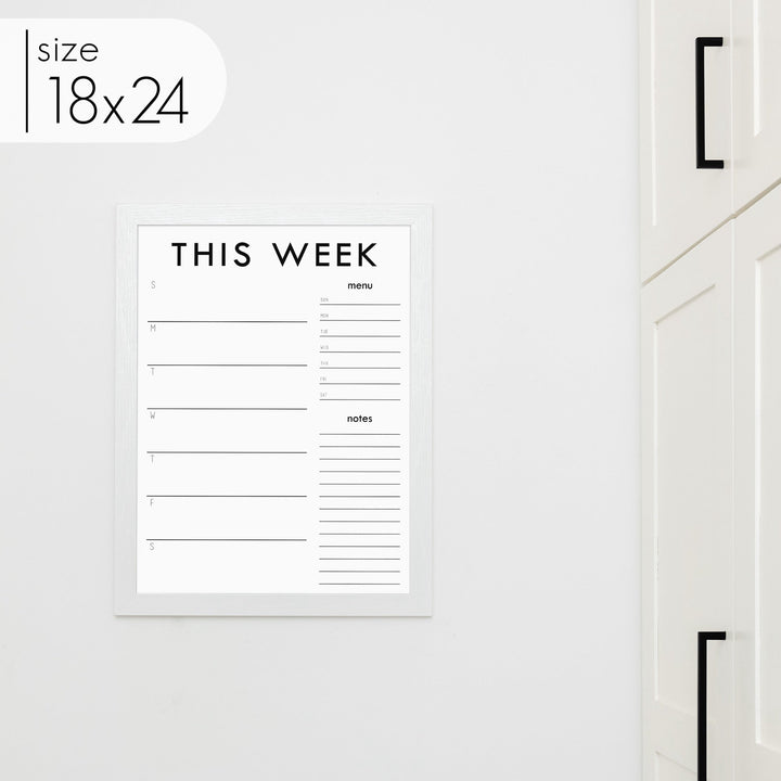 Weekly Framed Whiteboard Calendar + 2 sections | Vertical Madi