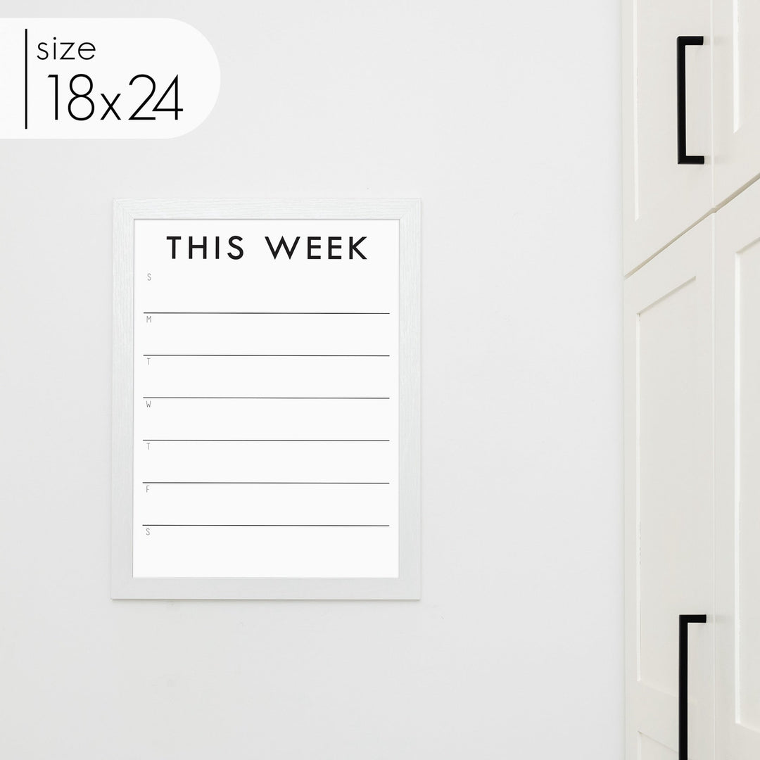 Weekly Framed Whiteboard Calendar + 3 sections | Horizontal Madi