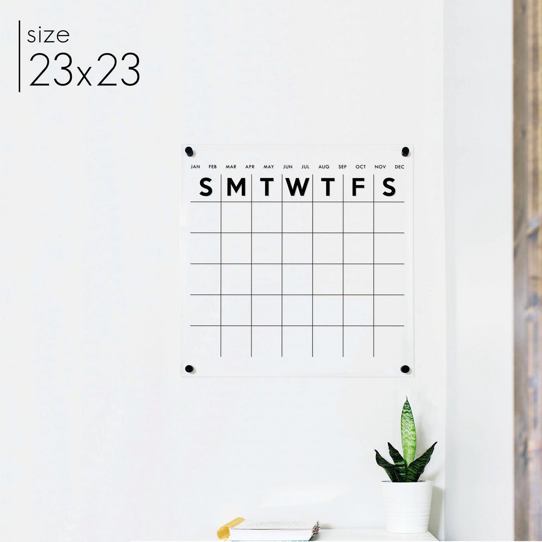 Monthly Square Acrylic Calendar | Square Minimalist