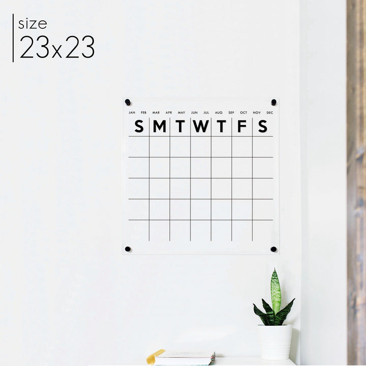 Monthly Square Acrylic Calendar | Square Minimalist