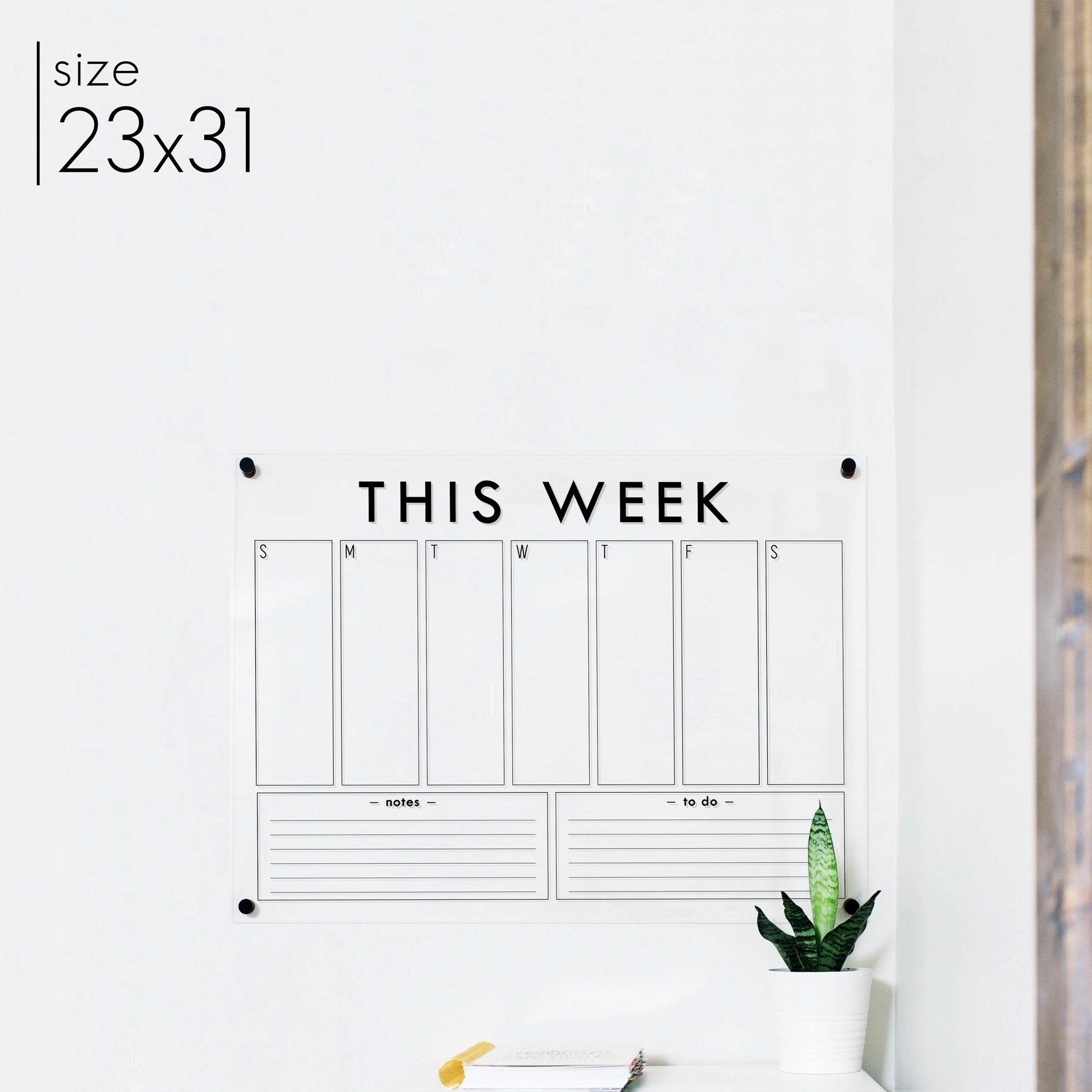 Weekly Acrylic Calendar + 2 Sections | Horizontal Craig
