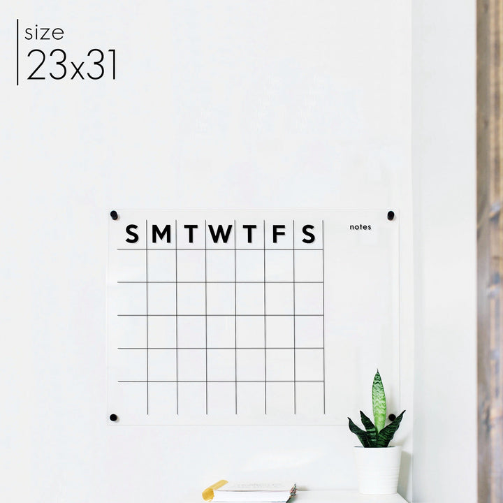 Monthly Acrylic Calendar + 1 Section | Horizontal Minimalist