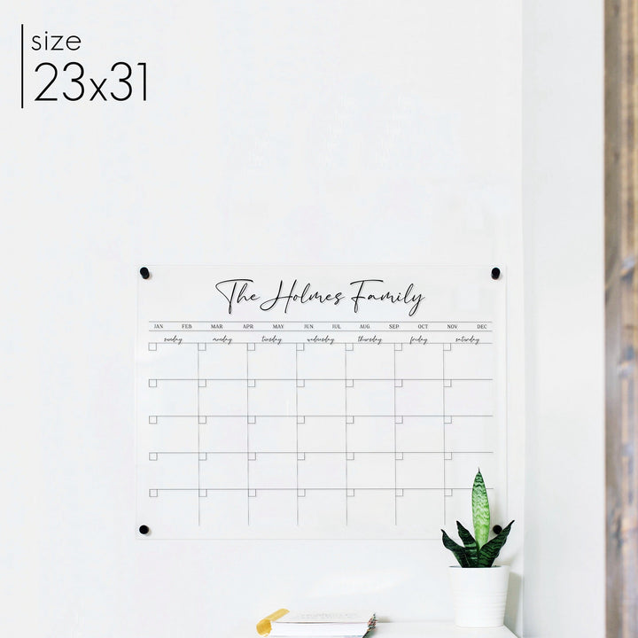 Monthly Acrylic Calendar | Horizontal Pennington
