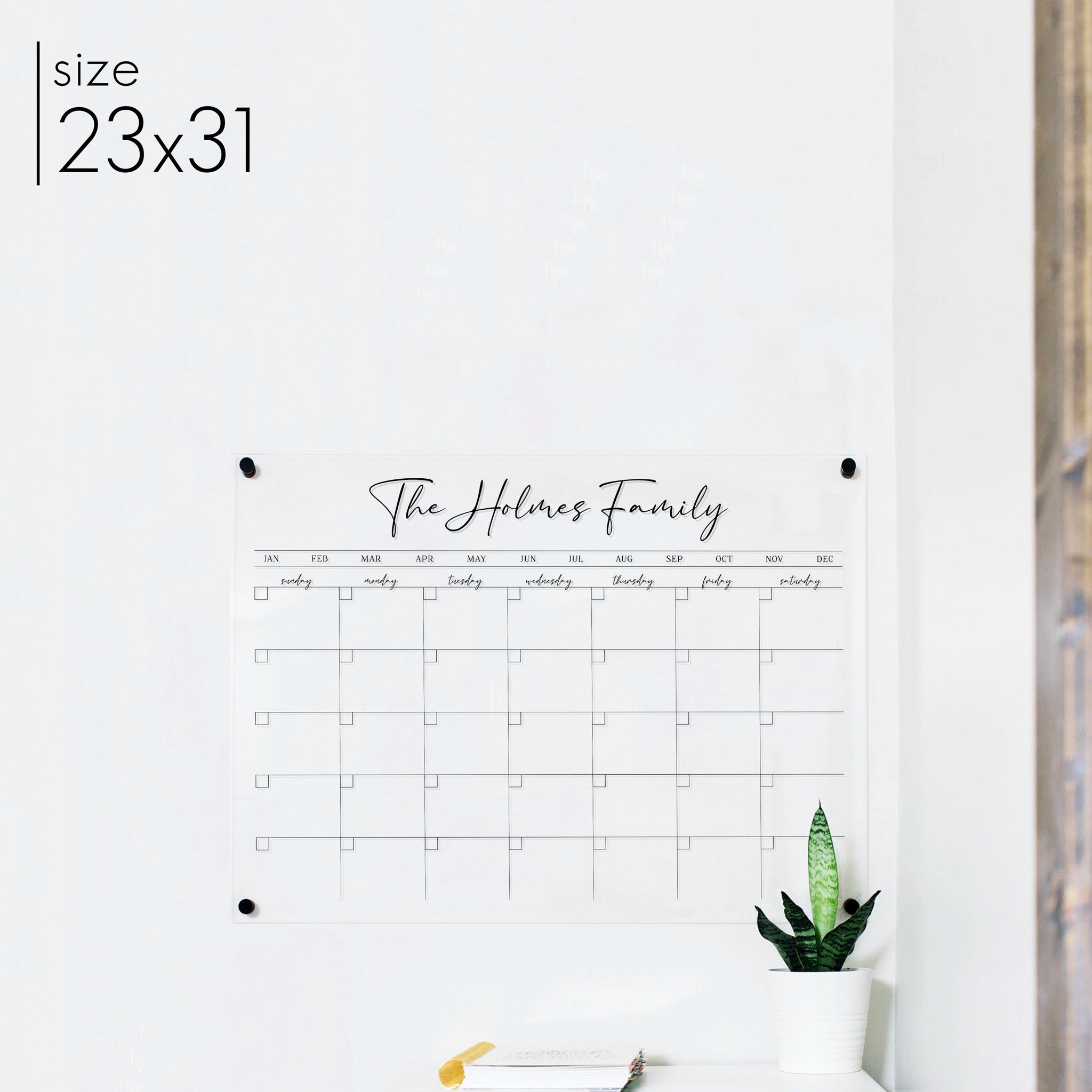Monthly Acrylic Calendar | Horizontal Pennington