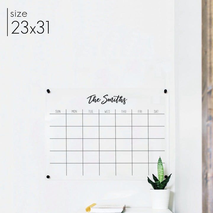 Monthly Acrylic Calendar | Horizontal Traeger