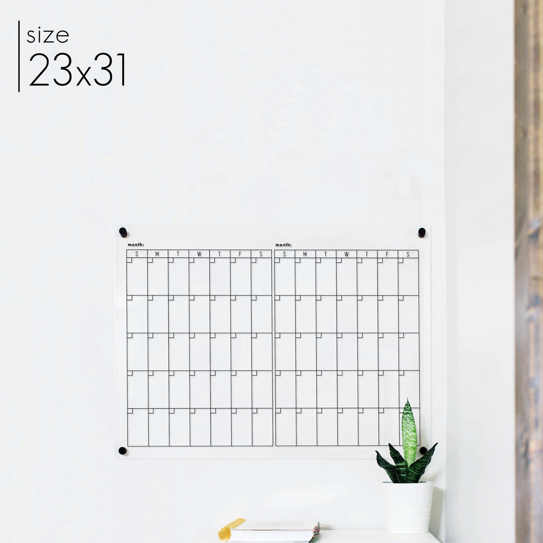 2 Month Acrylic Calendar | Horizontal Multi-style