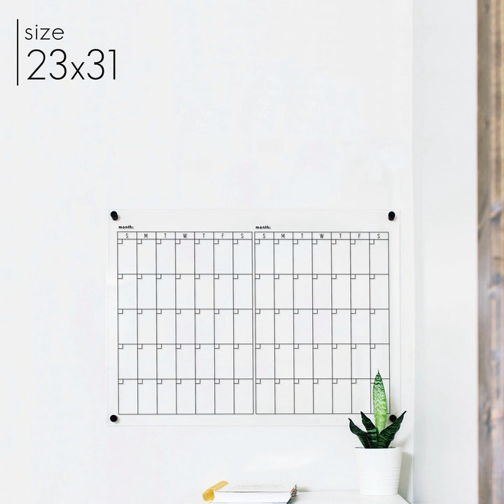 2 Month Acrylic Calendar | Horizontal Multi-style