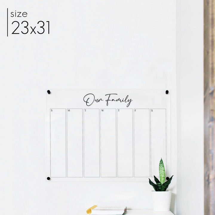 Weekly Acrylic Calendar | Horizontal Pennington