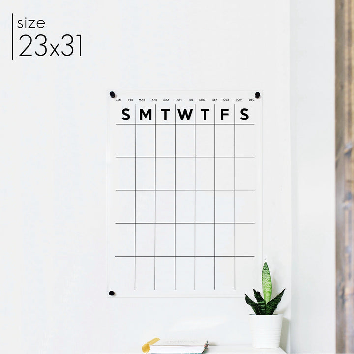 Monthly Acrylic Calendar | Vertical Minimalist
