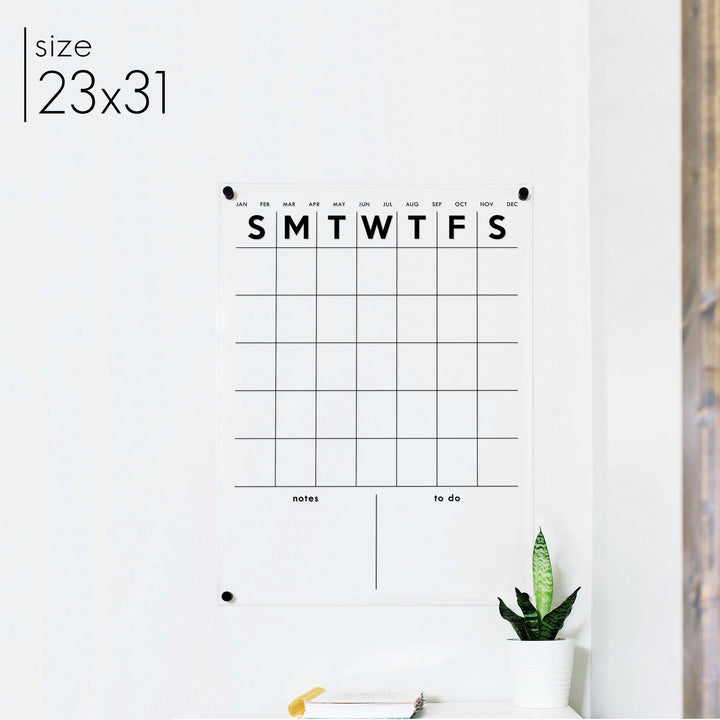 Monthly Acrylic Calendar + 2 Sections | Vertical Minimalist