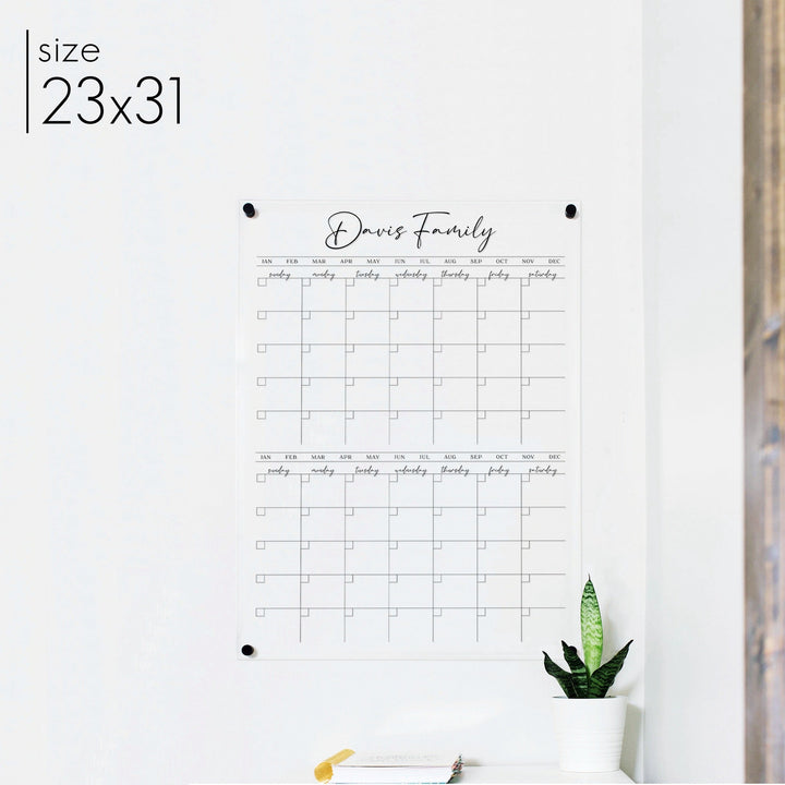 2 Month Acrylic Calendar | Vertical Pennington