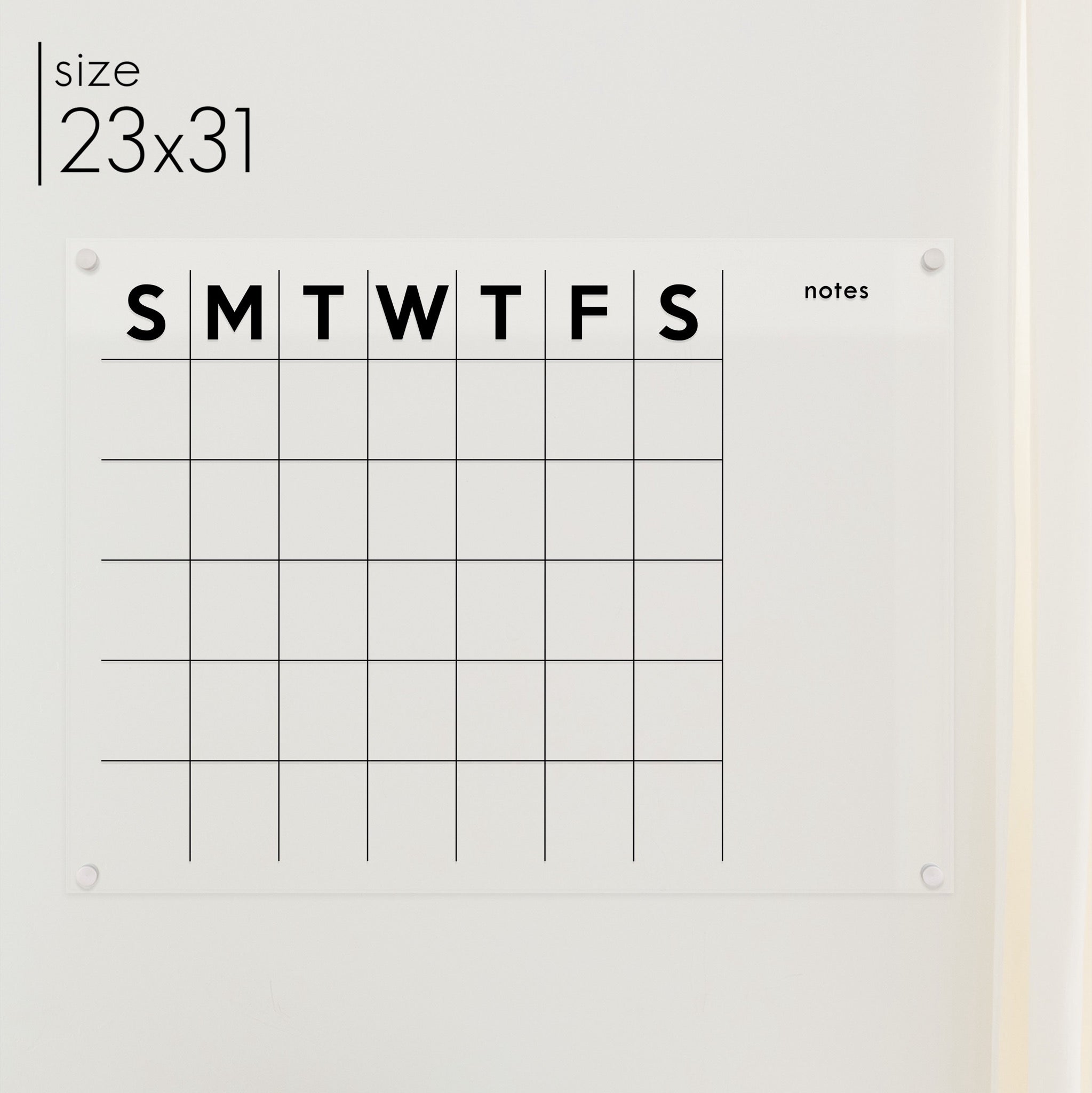 Monthly Acrylic Calendar + 1 Section | Horizontal Minimalist