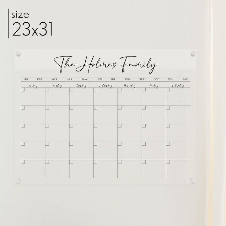 Monthly Acrylic Calendar | Horizontal Pennington