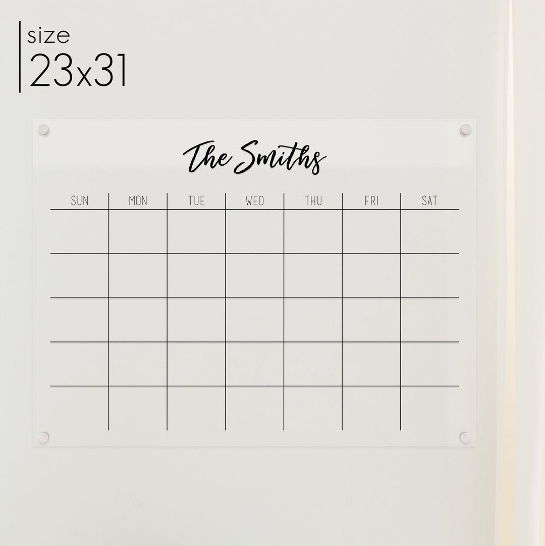 Monthly Acrylic Calendar | Horizontal Traeger