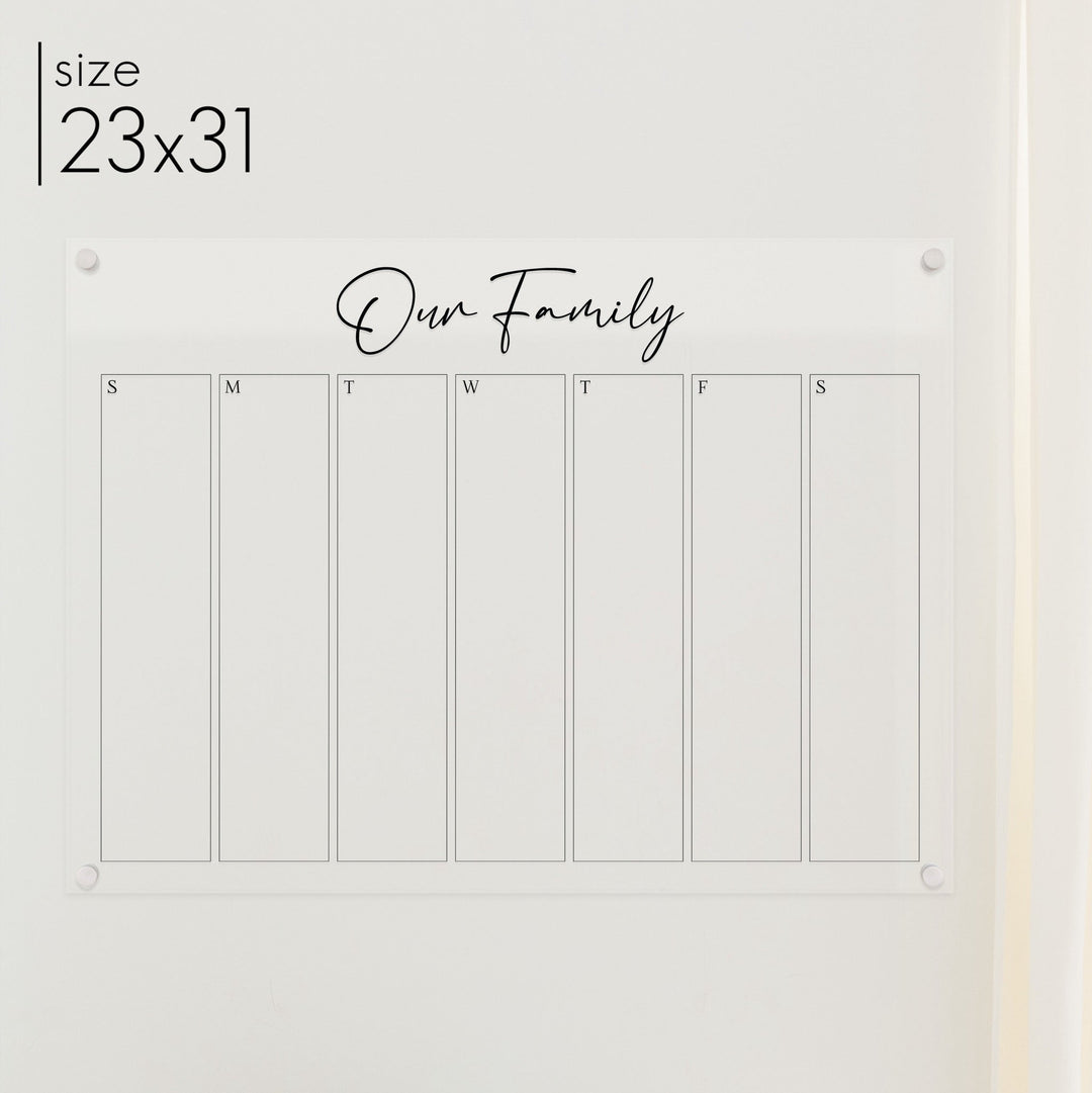 Weekly Acrylic Calendar | Horizontal Pennington