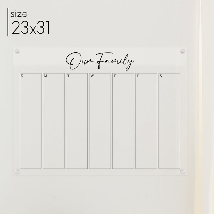 Weekly Acrylic Calendar | Horizontal Pennington